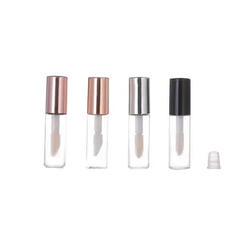 Mini 1.2g Plastic Lipstick clear Tubes 1.2ml with Rose Gold Black Silver pink White Lid Lip Gloss Tube