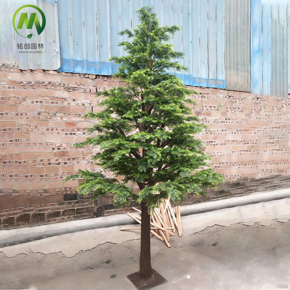 Artifical Pine Tree Evergreen Cedar Tree Tower Type Faux Subfrigid Coniferous Forest Tree for Indoor Outdoor Decoration
