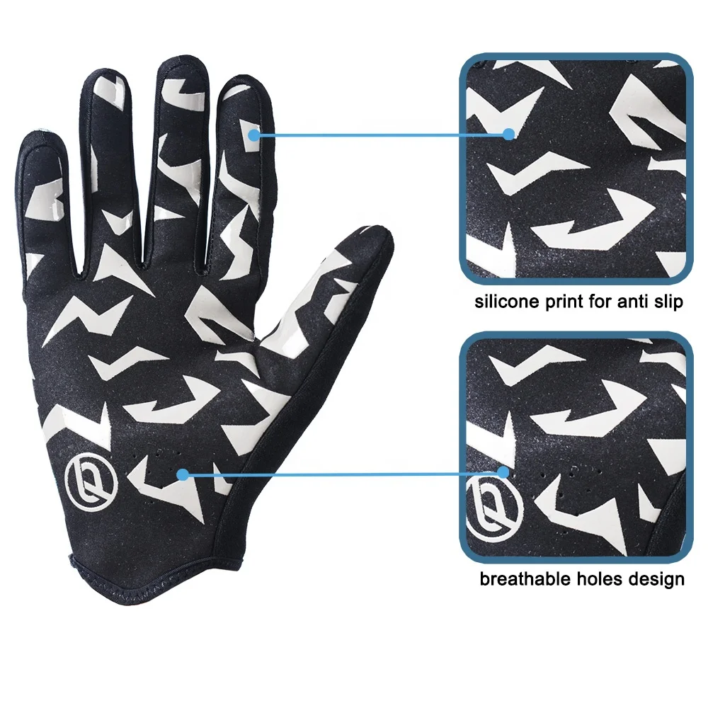 Пользовательские полнопальцевые противоскользящие амортизирующие перчатки для горного велосипеда, перчатки для горного велосипеда