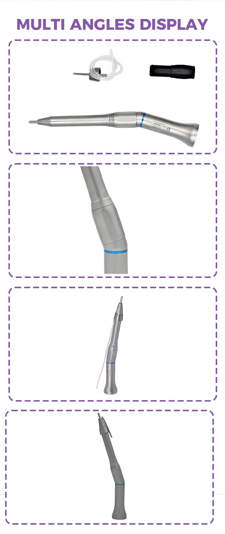 Dental Surgical 20 Degree Handpiece 1:1 Direct Drive Straight Handpiece Single External Water Spray Tip for Dentistry Implant manufacture