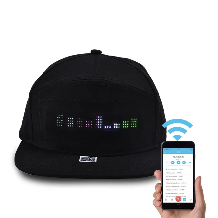 Manufacturer China Stylish Wholesale Fitted Custom Embroidered Logo Hat Led Light 5Panel Blue tooth 