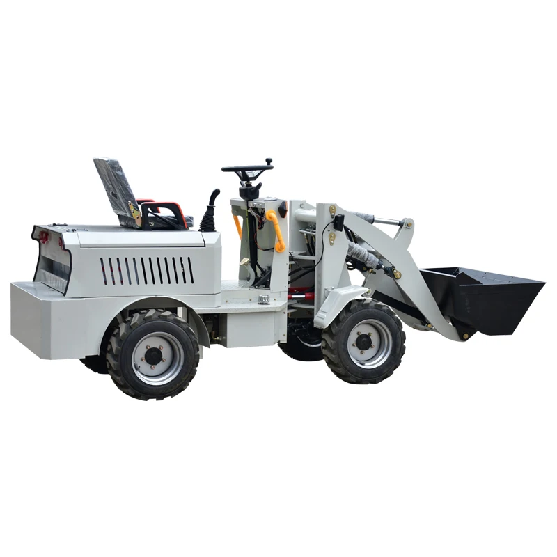 Four Wheel Front Mini Electric Loader For Farm Industries With 0.8 Ton Grabber Forklift For Sale