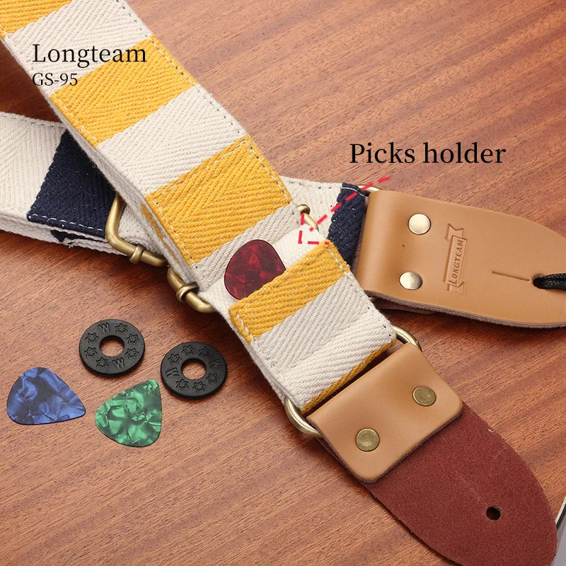 Guitar Strap Bundle With 3 Picks+2strap Locks+1strap Button For Acoustic And Electric Guitars