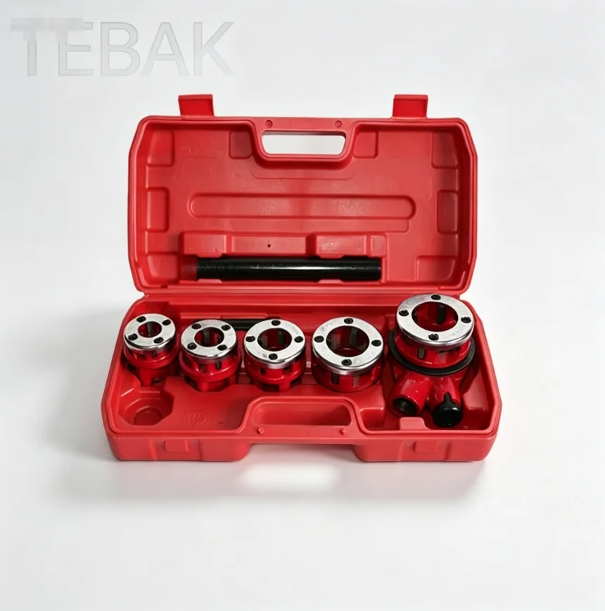 Professional Manual Pipe Threader for Galvanized Steel | Portable Handheld Kit with Clamp & Cutter
