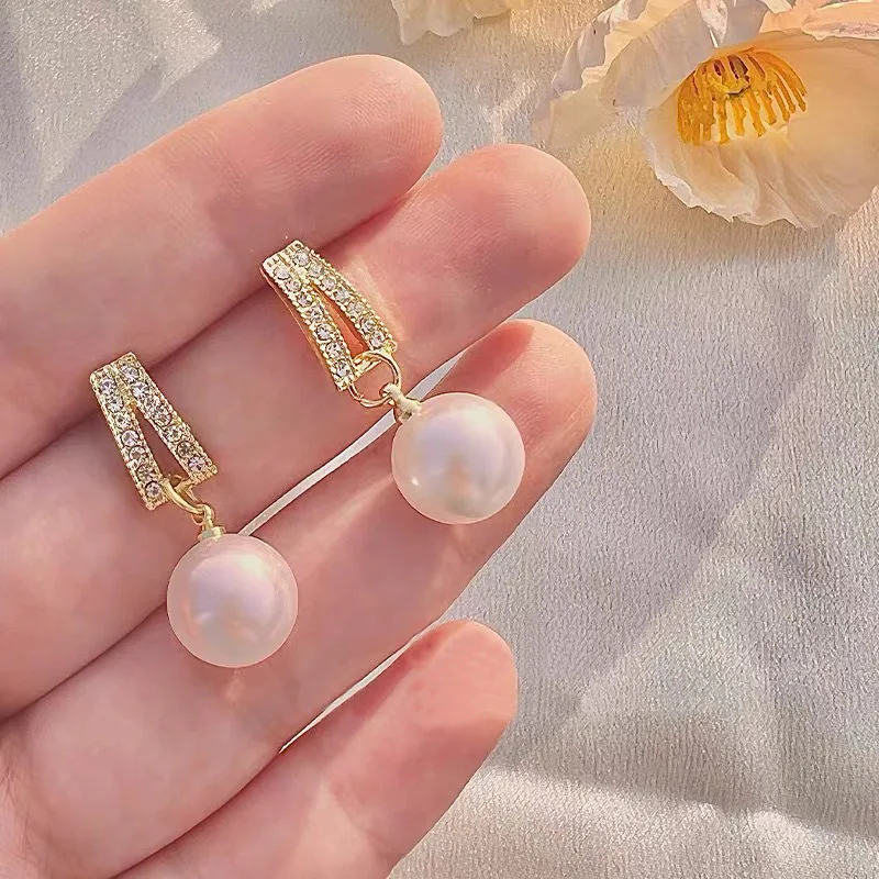 S925 Silver Spiral Pearl Earrings Female Niche High Sense