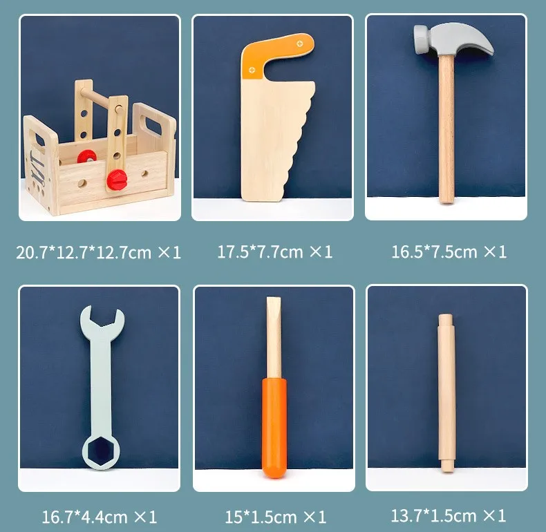 Новинка 2022, детский набор столярных инструментов Монтессори, игрушечный маленький игровой гаечный ключ, отвертка, деревянный чемодан, набор инструментов, игрушка