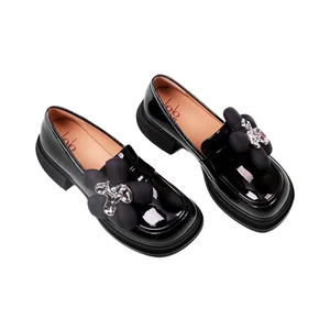 High Quality Breathable Genuine Leather Upper Flat Mary Jane Shoes Women Fashionable Princess Design Spring Autumn Winter