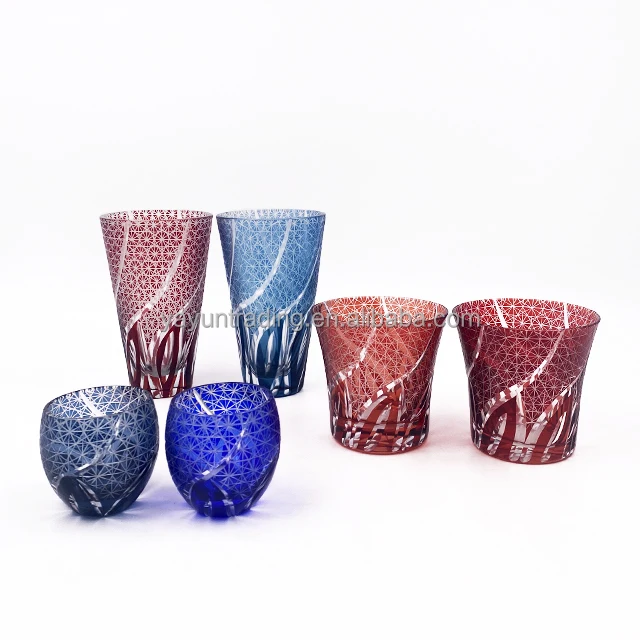 Vintage Horn Shaped Drinking Glassware Handmade Retro Engraved Red Wine