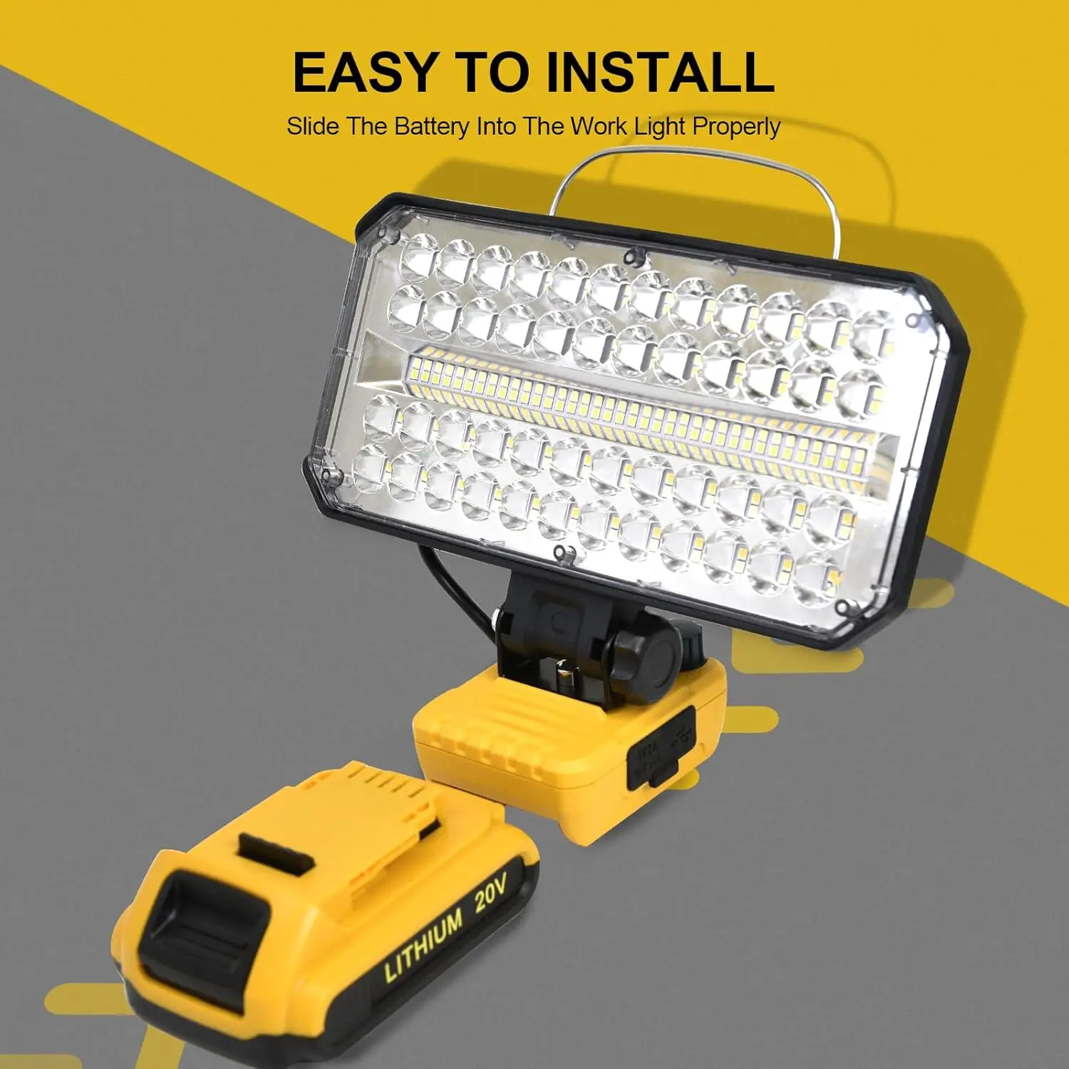 50W LED Work Light Flashlight 4/6/8Inch for Dewalt 18V 20V Lithium Battery Portable Lantern Tool Lamp With USB DCB205 DCB206