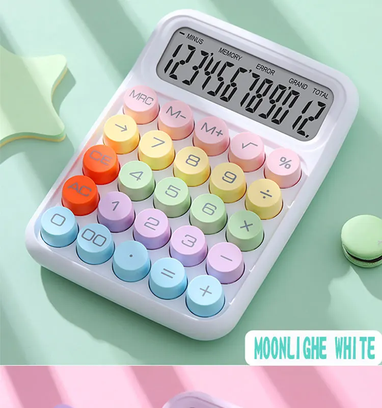Simple Fresh Creative Kids Colorful Office Calculate Electronic Desktop Gift LCD Calculator Mechanical Key