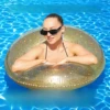 90Cm sequined swimming ring gold color box