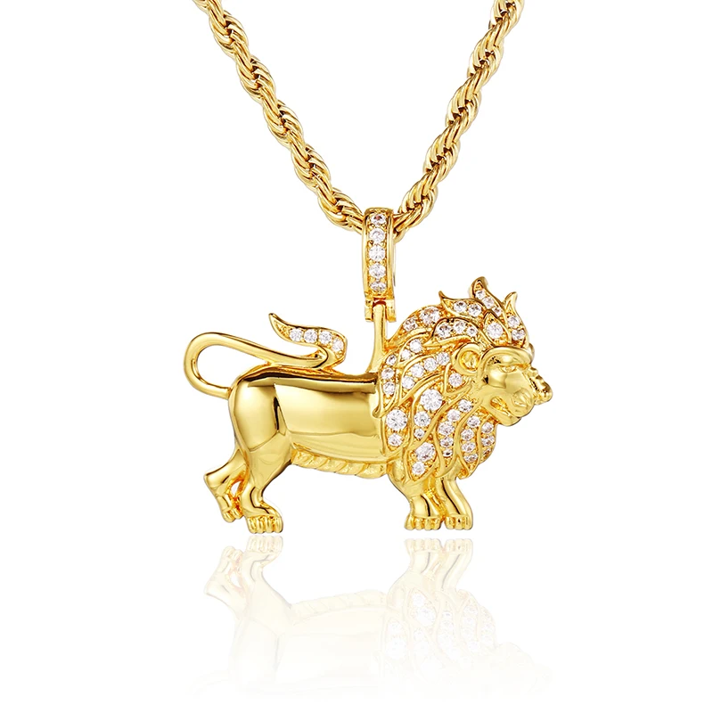 Chain Cuban Hip Hop Lion Necklace 