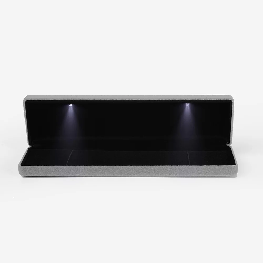 Роскошная Свадебная светодиодная фланелевая упаковка для колец, ожерелий, ювелирных изделий