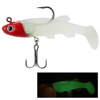 CHEERY 8cm/12.5g 7 Color Artificial Soft Bait Saltwater T Tail Pinfish PVC Fishing Lures for River Use with Hooks – Soft Lure – view 4