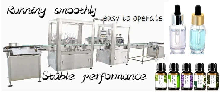 Automatic Small Bottle  Glass Dropper  Liquid Filler Boston Hydrosols Cosmetic Essential Oil Filler Capping Labeling Machine manufacture