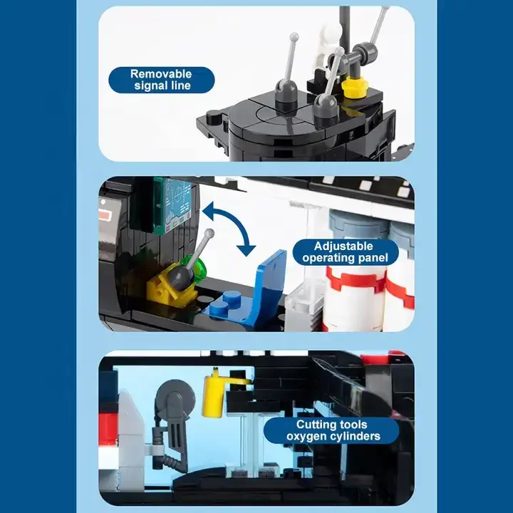 CAYI New 094 Nuclear Submarine Model Building Block Sets Ww2 Military Educational Toys Moc Building Bricks Kids Toys Gift