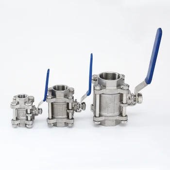 Professional Valve Manufacturer NPT Threaded Connection Stainless Steel 3PC Ball Valve Full Bore Light type ANSI 316 MARK