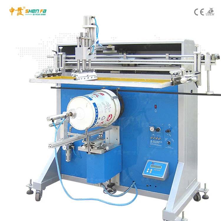 Semi-Automatic Screen Printing Machine for Water Gallon Buckets with 220V 50HZ Power and Max. Φ330mm*400mm Print Size