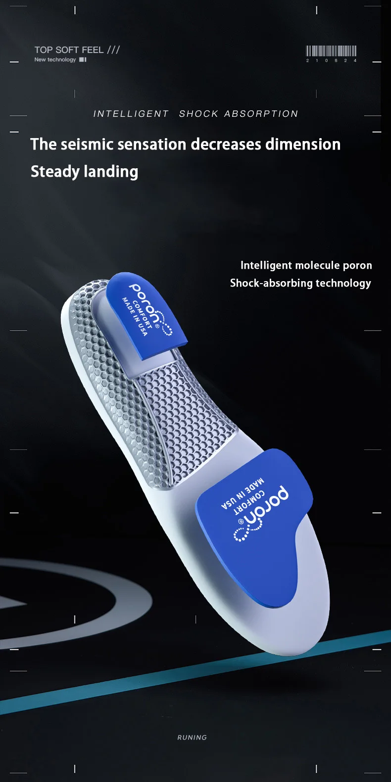 Custom Gel Shock Absorbing Sports Insoles Wholesale