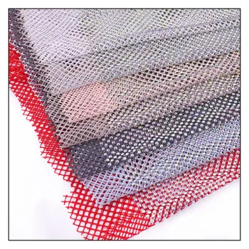 Factory direct sales SS10AB rhinestones fabric crystal glass row diamond aluminum mesh rhinestones