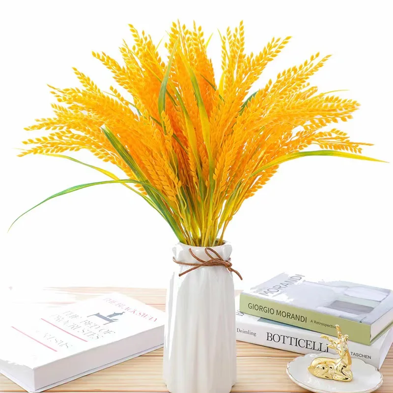 Wholesale 7 Branches Plastic Wheat Plants Bouquet Artificial Flowers
