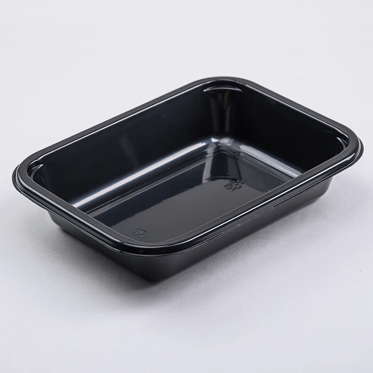 Black Plastic Inflight Ovenable Food Container For Airline Catering