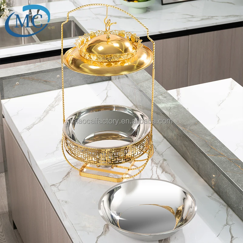 Luxury Chafing Dish Buffet Set High Capacity Dome Chafing Buffet Dishes Stainless Steel Chafing Dish 8 Liter