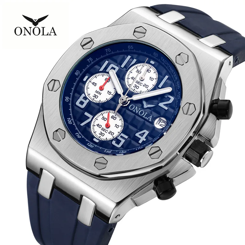 Orologio Sportivo Al Quarzo – Quadrante Tondo 3,5 Cm – Cinturino Silicone Blu – 22 Cm