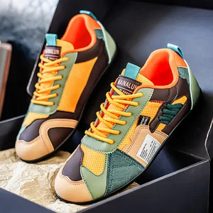 Autumn New Flying Men's Running Lace-Up EVA Sports Shoes Woven Mesh Surface Breathable German Training Board Fashionable