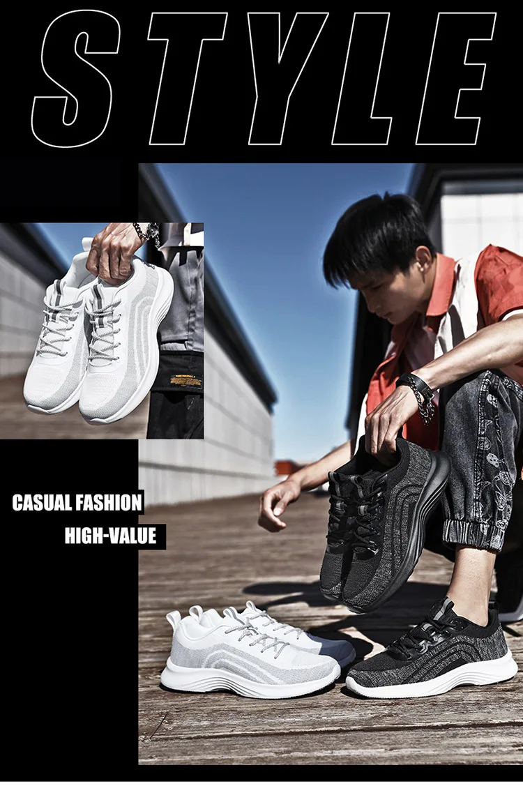 Large Size Men's Lightweight Sneakers Comfortable Athletic Walking