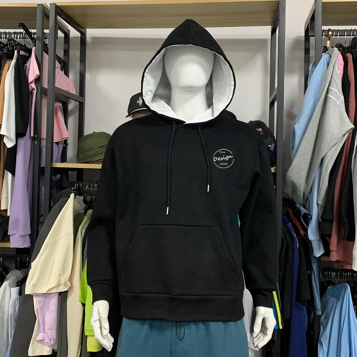 JL57B Men’s Oversized Hoodie Hip Hop Sweatshirt Clothing Heavyweight Pullover 3D Puff Printing Spider Hoodie