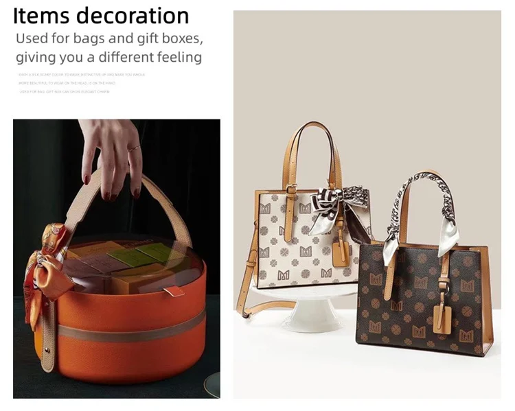 Custom Arts Photos Digital Printed Thin Bag Purse Scarf Silk Twill Skinny Scarf