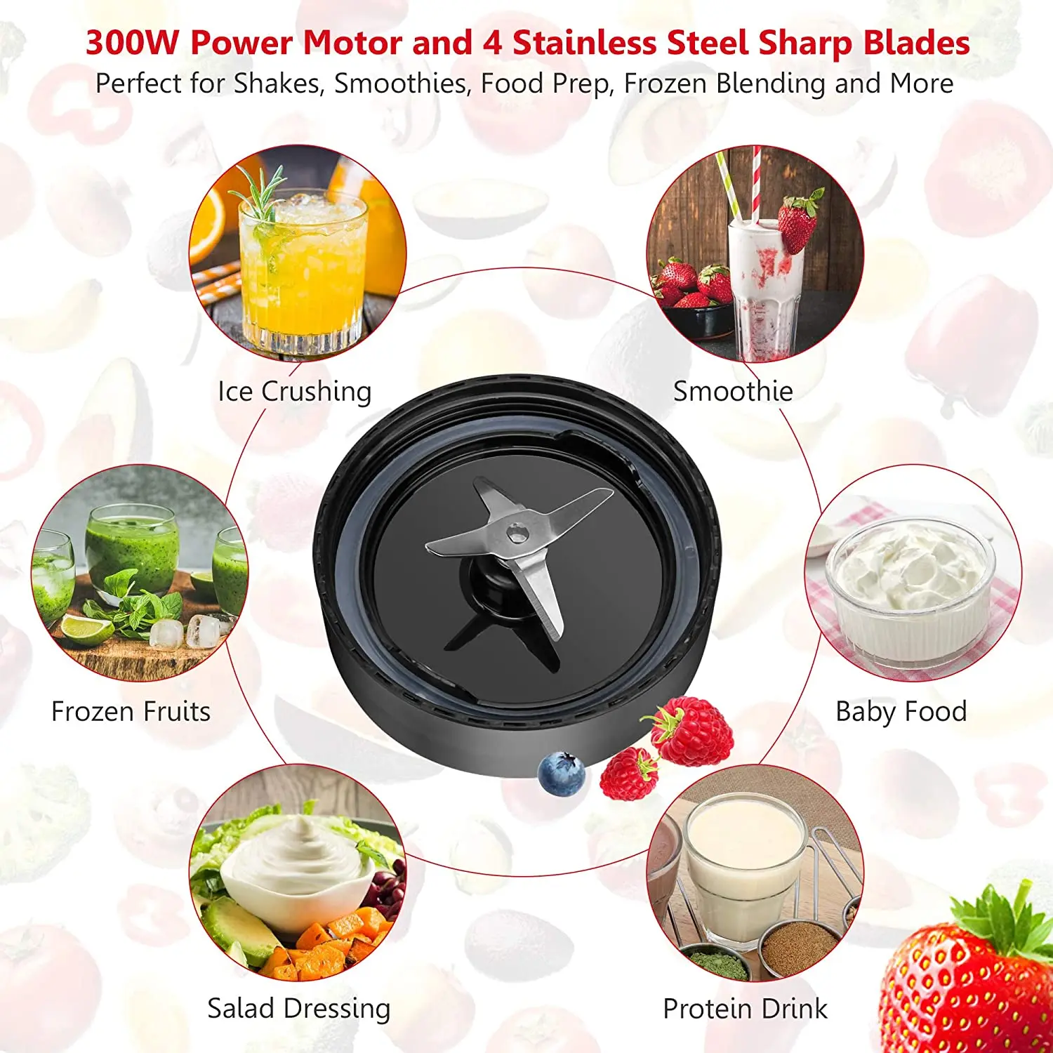 Jusseion Blender: Smoothie Nutri Blender Shakes & Smoothies 1200W