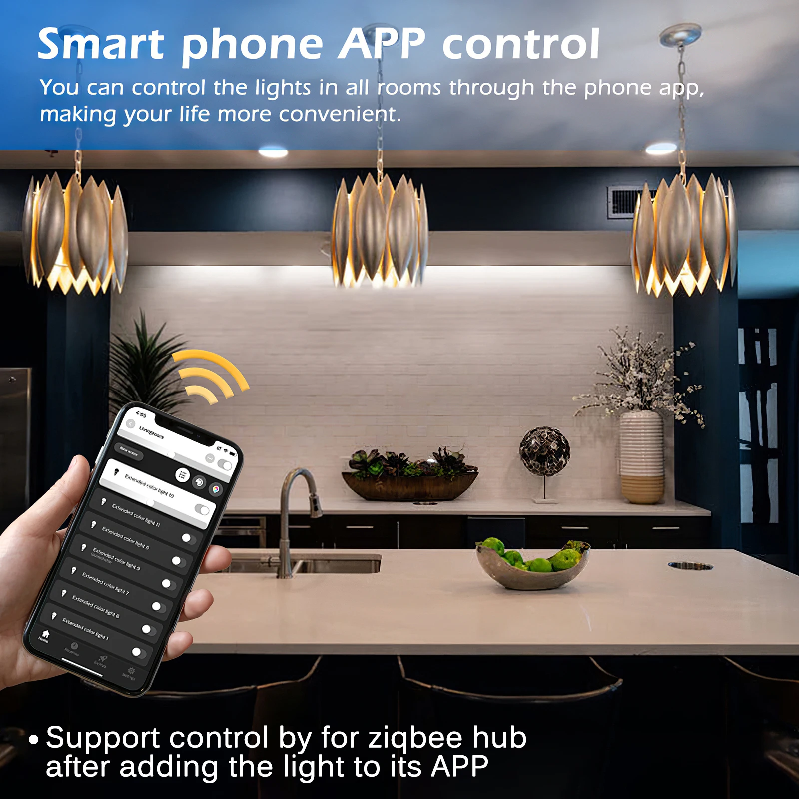 Smart Zigbee Wireless Wall Lighting Control Dimmer Led Light App/voice/2.4ghz Control 100v 240v