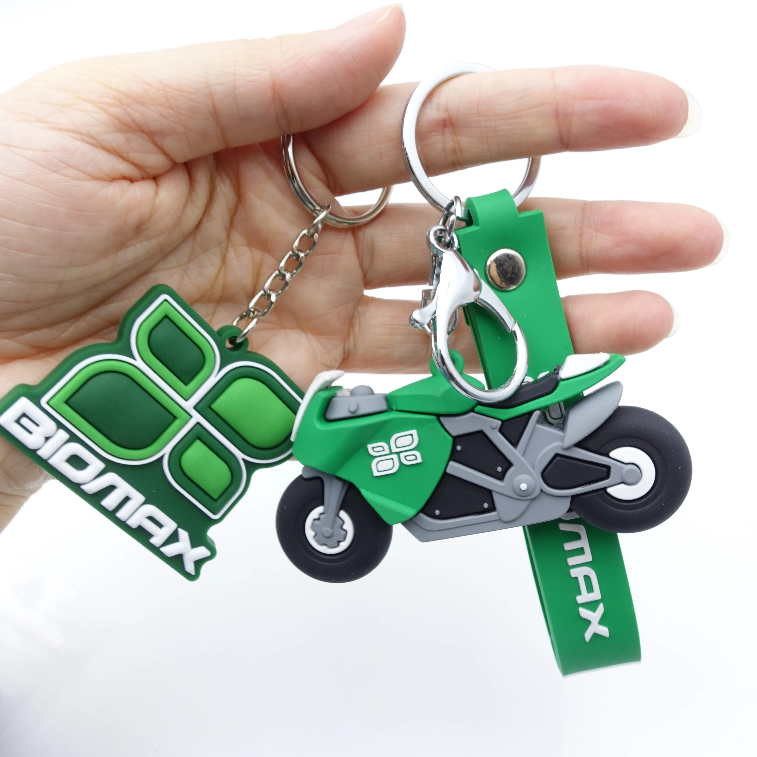 Custom Design Silicone Wristlet Keychain Non Toxic Epoxy 3D Car Motorbike Model Keychains Keyring Soft PVC Rubber Keychain