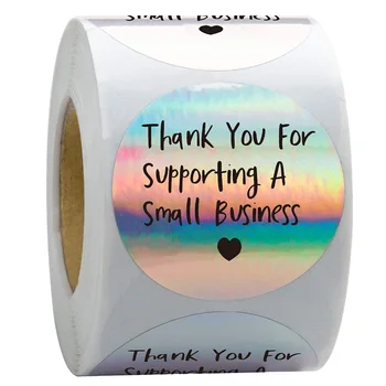 custom logo sticker sheets vinyl hologram printing paper holographic cute thank you transparent floral die cut label stickers
