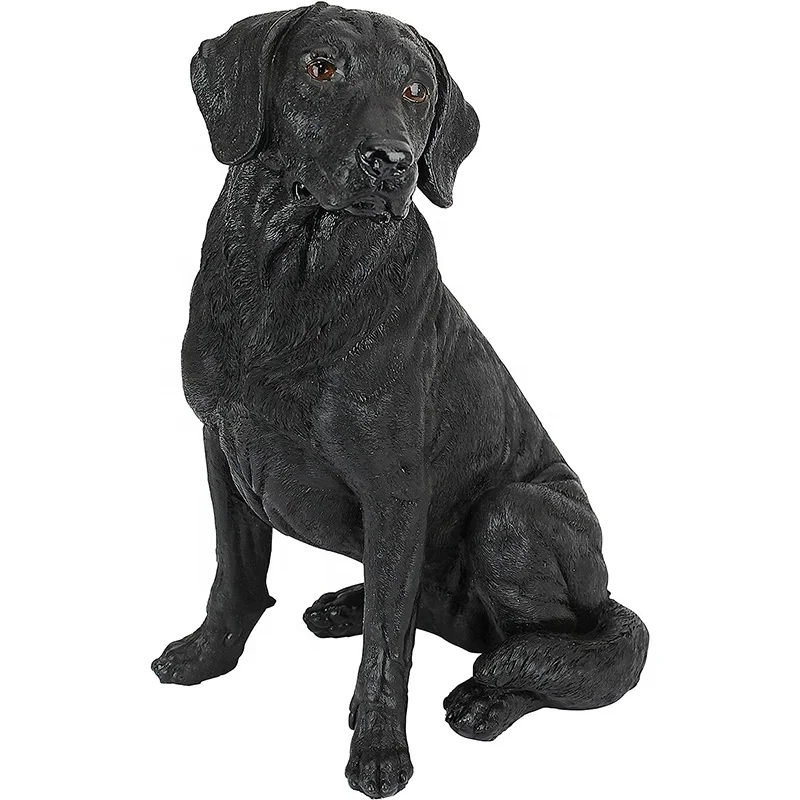Wholesale Custom Resin Animal Statue for Home Decor Resin Resin Pet Dog Statue Polyresin Black Labrador Animal Figurine