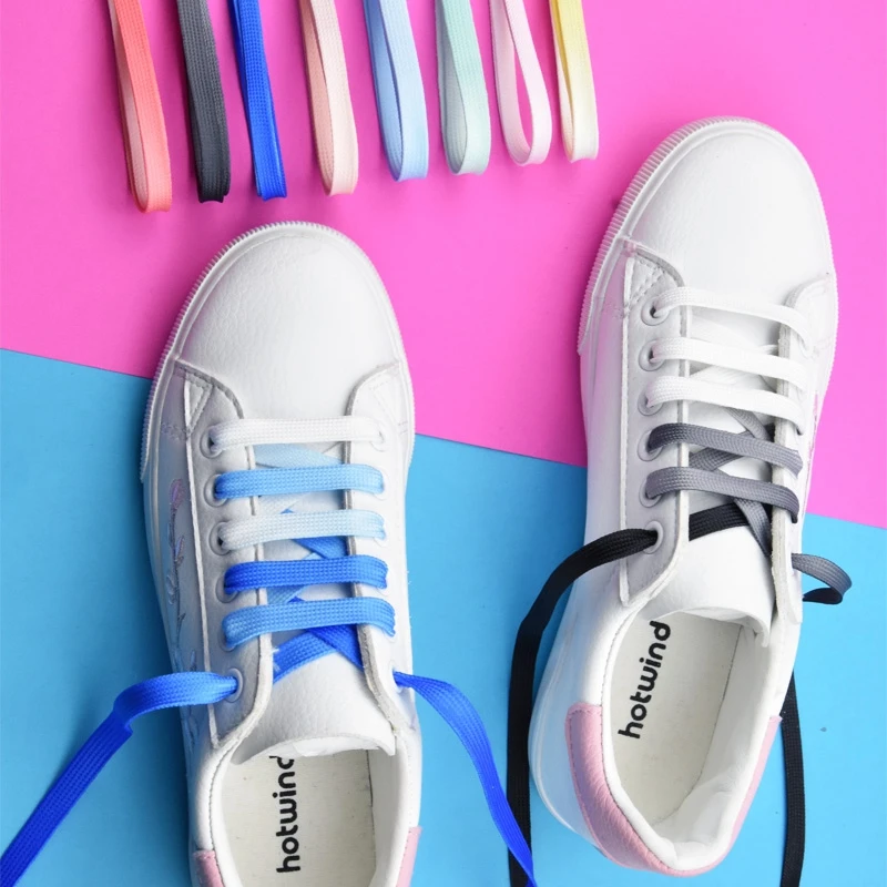 Colorful Shoelaces Flat Shoe Laces Fashion Canvas Leisure Candy