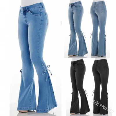 Pantalones Vaqueros De Cintura Alta Para Mujer,Vaqueros Rasgados De Pierna  Ancha - Buy El Perfecto Vintage De Las Mujeres Ropa Mujer Vaqueros Flare  Tiro Alto Jeans Para Mujeres,Pantalones Y Vaqueros Última De