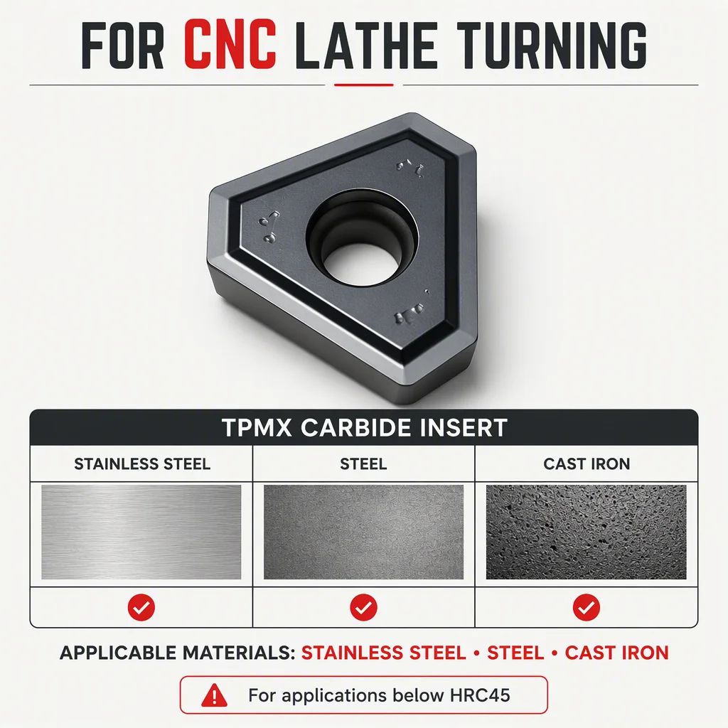 CNC Tools Deep Hole Drilling Inserts TPMX OEM ODM for Stainless Steel / Steel / Cast Iron