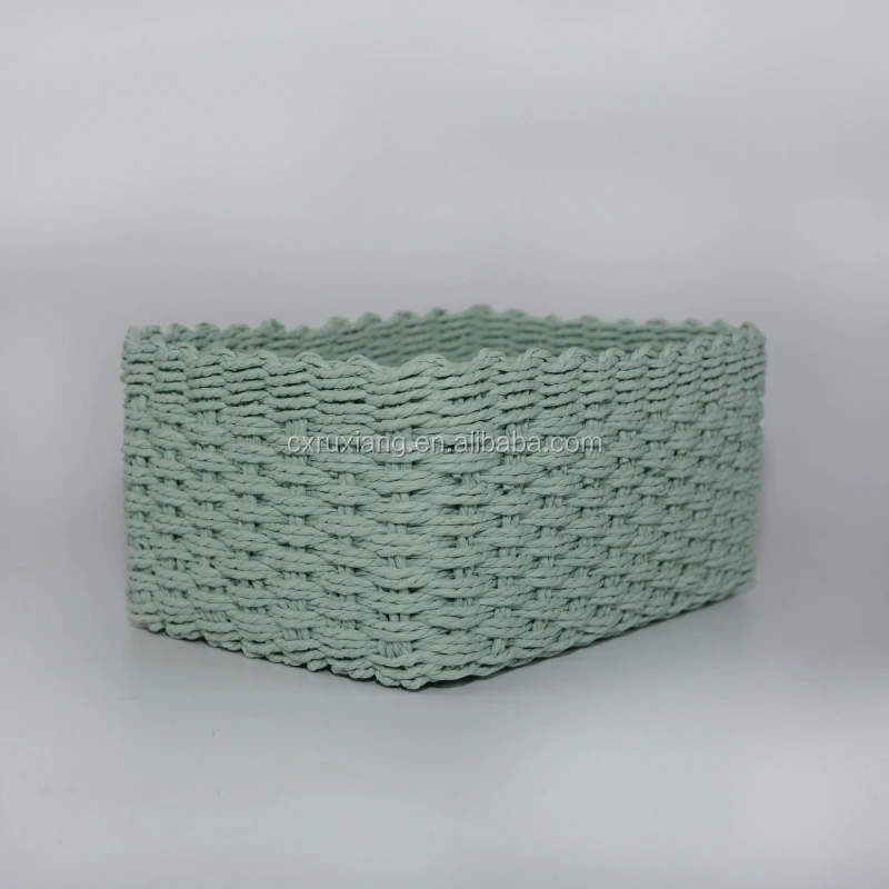 Hand Weaved Small Paper Rope Storage  Basket
