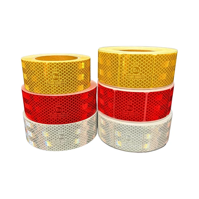 High Visibility 3M ECE 104R 00821 Reflective White Yellow Red Tape For Truck