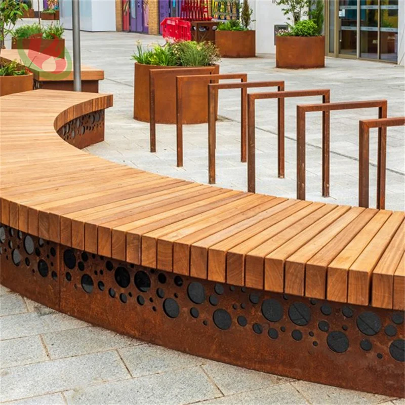 Садовый модный металлический цветочный горшок corten