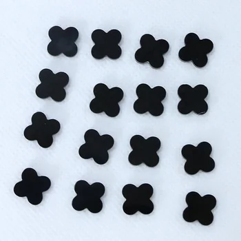 Black Onyx Four Leaf Clover Stones For Jewelry Making
