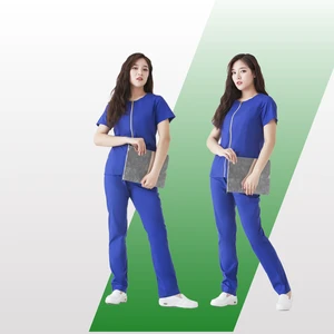 2026 Customized Premium Quality Women's Hospital Scrub Sets Stylish Zipper Cargo Pockets Workwear