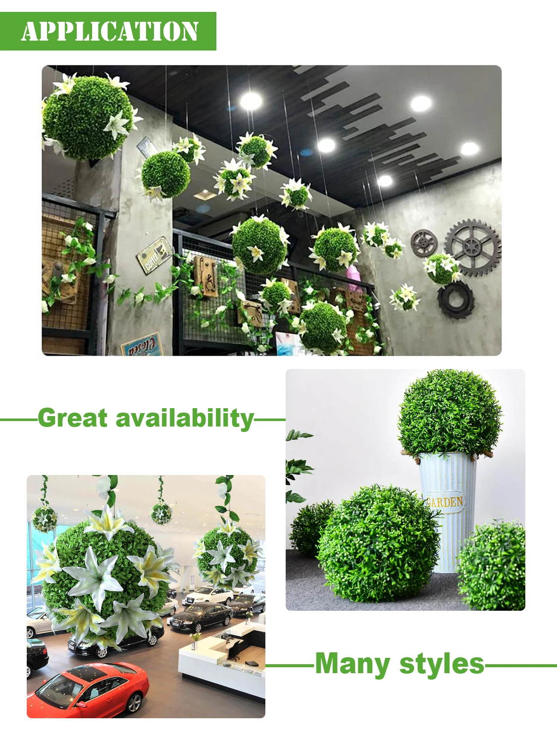 Artificial Boxwood Ball Hanging Topiary Ball Faux Greenery Globe Plants