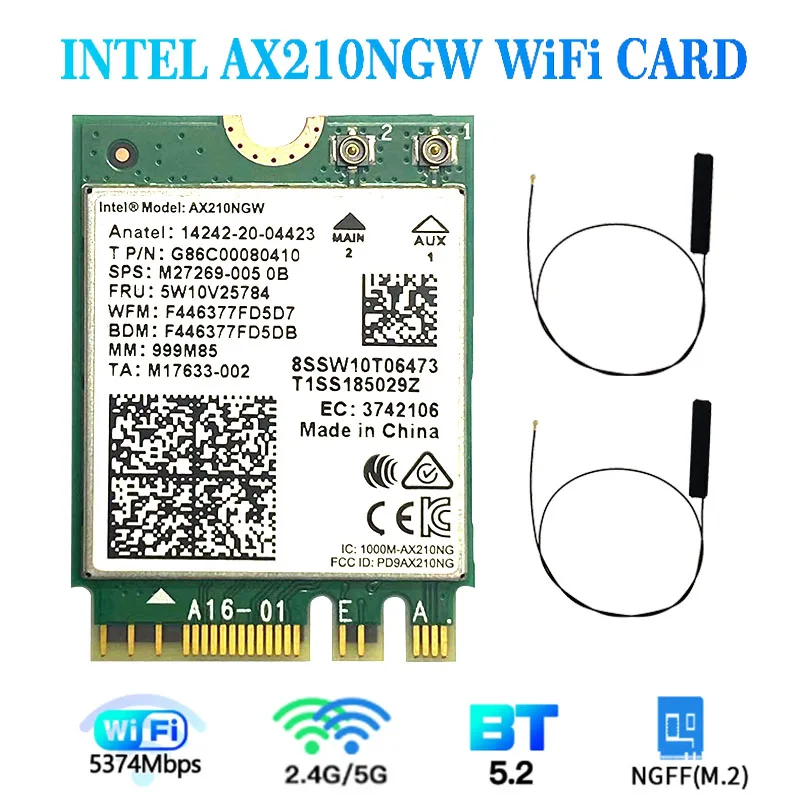 For Intel Wireless Dual Band 210ngw Ax210ngw 2.4gbps 5gbps 802.11ax ...