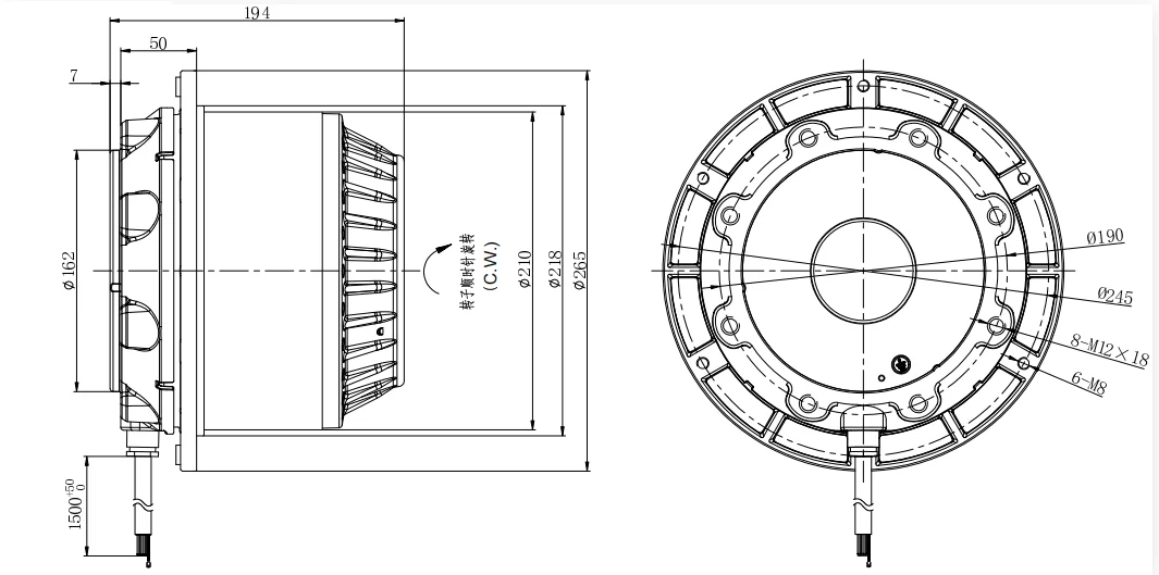 External Rotor Motor, ZIEHL-ABEGG, MK165-6DK.18.U, 230/400V - detail 4