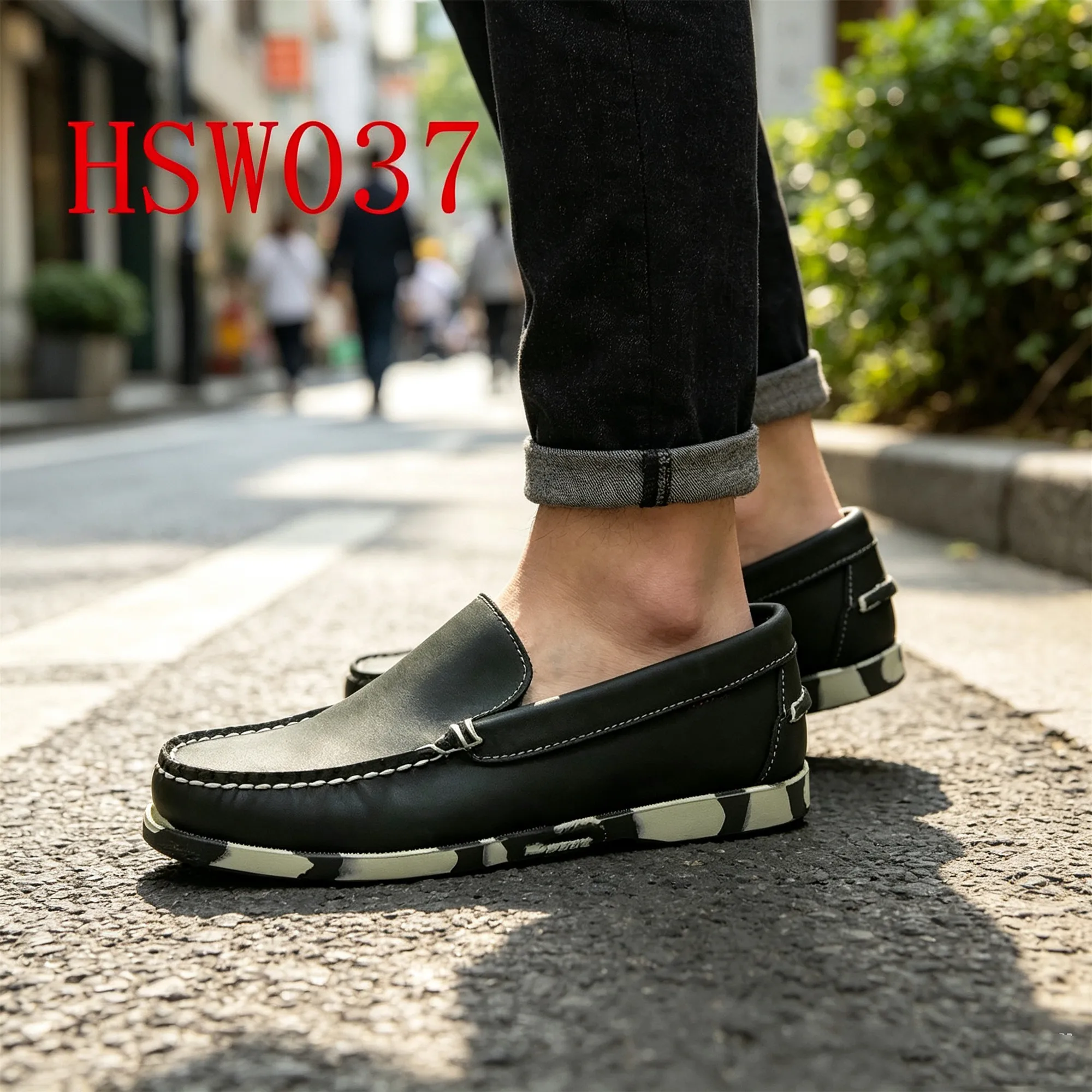 ZYF,daily Collocations Colorful Rubber Outsole Hua Singh Boat Shoes Community Event Fast On/off No Blisters Penny Shoes HSW037
