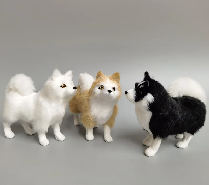 Artificial Simulation Samoyed White Puppy Greyhound Dog Cute Husky Samoyed Decoration Plastic Craft